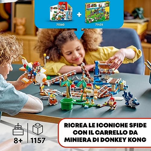 Super Mario Pack di Espansione Corsa nella Miniera di Diddy Kong con Aereo Giocattolo e 4 Personaggi, Giochi per Bambini e Bambine per Costruire un Livello del Videogioco, Idea Regalo 71425 - Lego - Immagine 1