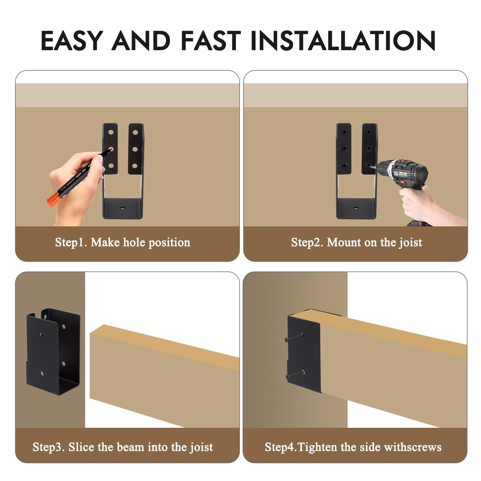 Gawicpy Concealed Joist Hangers, (10-30-50PCS), 2