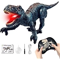 KBIBCK Remote Control Dinosaur Toys, Electric Walking Dinosaurs Toy with Spray & Light & Roar,RC Dino Toy for Boys Kids Aged 3 4 5 6 7, Realistic Walking T-Rex Toys, Gifts for Birthday and Christmas