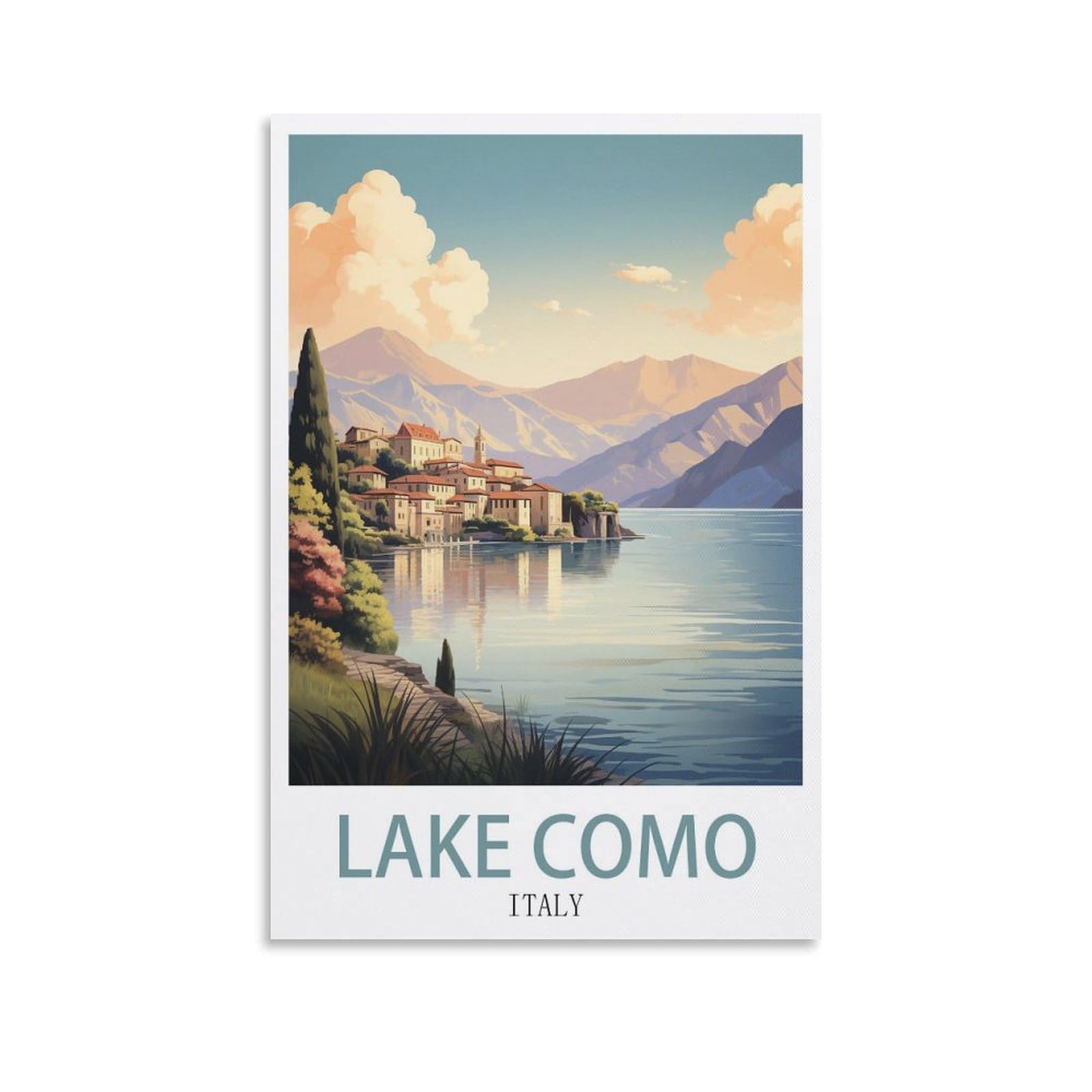 EZMLFA 5D Diamond Art Kits Adults,Lake Como Italy,DIY Cross Stitch Crystal Rhinestone Embroidery Pictures Craft for Home Wall Deco 40x40cm