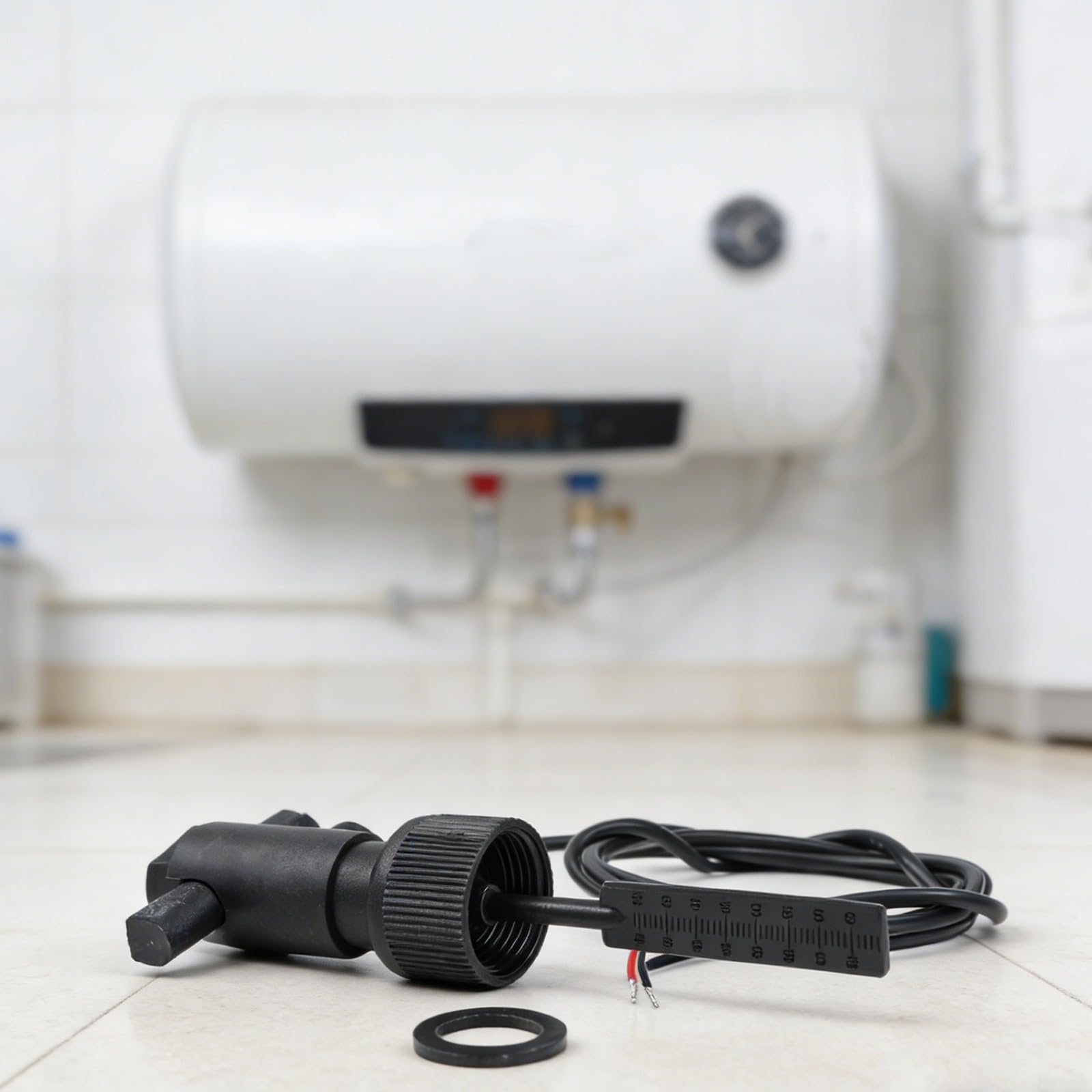 Paddle Flow Switch 100V FS-10 Wasserdurchflusssensor mit einstellbarem Durchflussregler für Wärmepumpe, Warmwasserbereiter und Zentralklimaanlagen, Schwarz