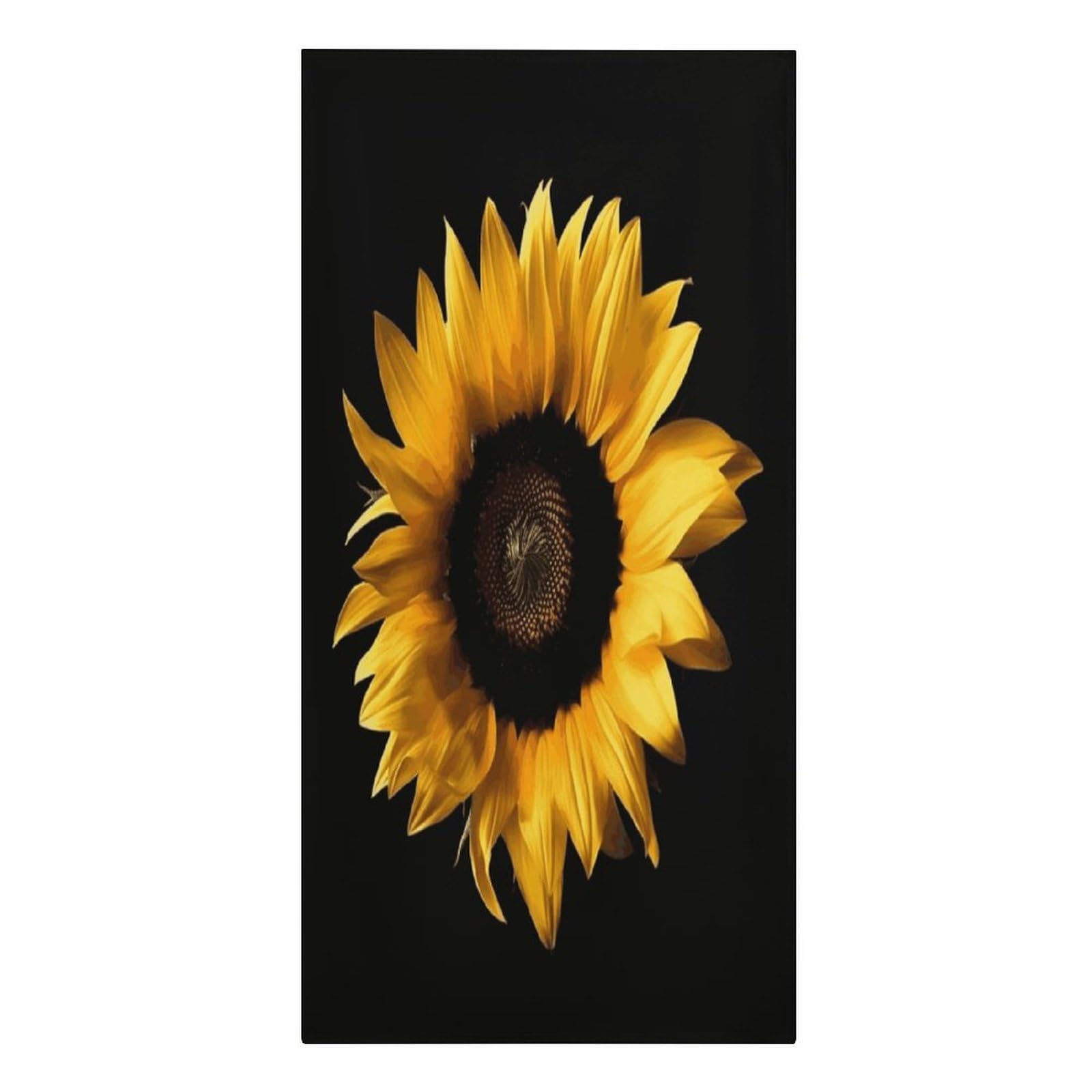 Adfgyerh Women's Style Sunflower On Black Background Microfiber Sand Free Towels Large Quick-Dry. Beach Towel For Swimming Pool Camping Beach .Beach Accessories， They Are Essential Accessories For Adults, And Men, Va