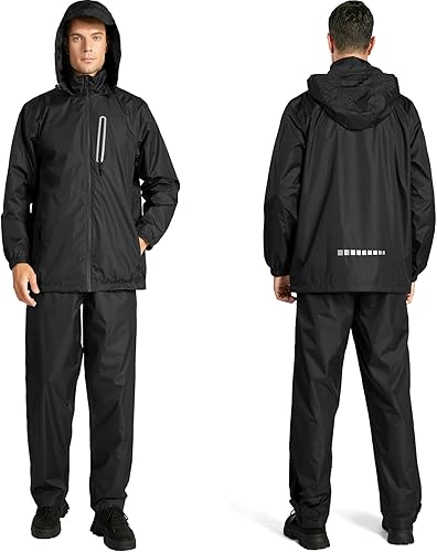 SWISSWELL Rain Suits for Men Waterproof Golf Rain Gear Lightweight Raincoat Jacket and Rain Pants