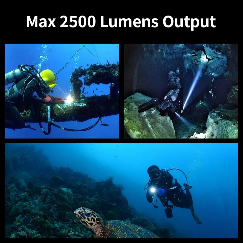 XTAR D26 2500 Lumens Scuba Dive Light Waterproof Diving Torch Submarine Diving Lights Underwater 100 Meters Cave Wreck Diving Flashlight
