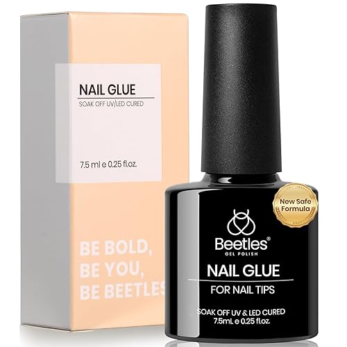 beetles Gel Polish Pegamento de uñas de gel 9 en 1 para puntas de uñas acrílicas transparentes, pegamento de uñas súper fuerte de larga duración