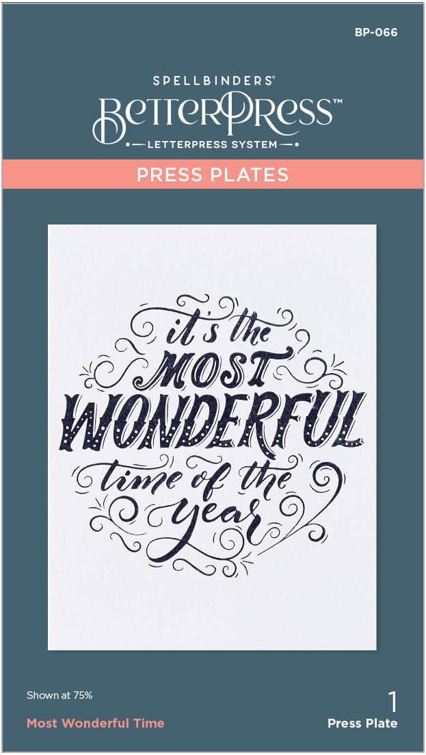 Spellbinders Most Wonderful Time Press Plate, Metal