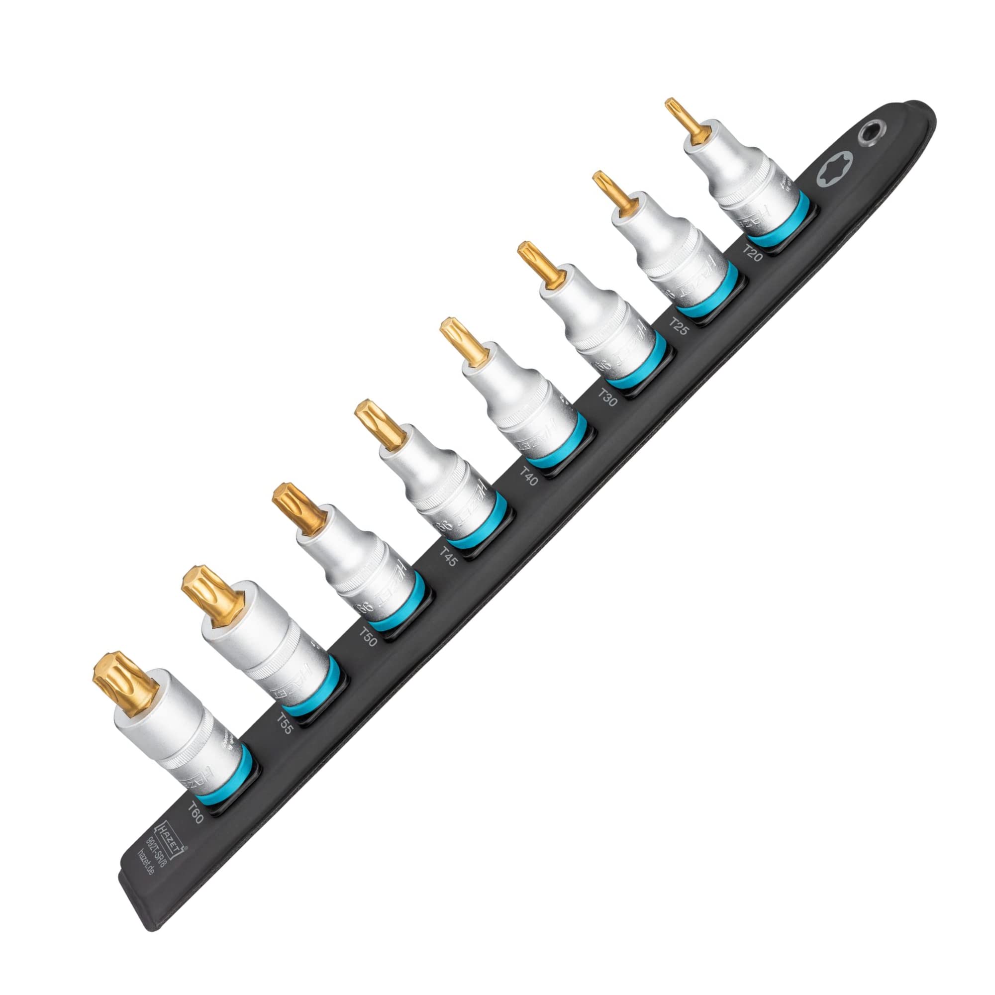 Hazet Smart-Rail 992T-SR/8 Parte Inferiore Magnetica Con 8 Bussole, Attacco: Quadrato 12,5 Mm (1/2 Pollice), Uscita: Profilo Torx Esterno Guida Flessibile In Plastica Per Chiavi A Bussola" - 4