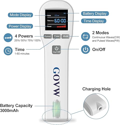 Miniatura 5 de Varita de dispositivo de terapia de luz roja  GOVW 4x808nm+16x650nm dispositivo de terapia de luz infrarroja cercana para alivio del dolor de