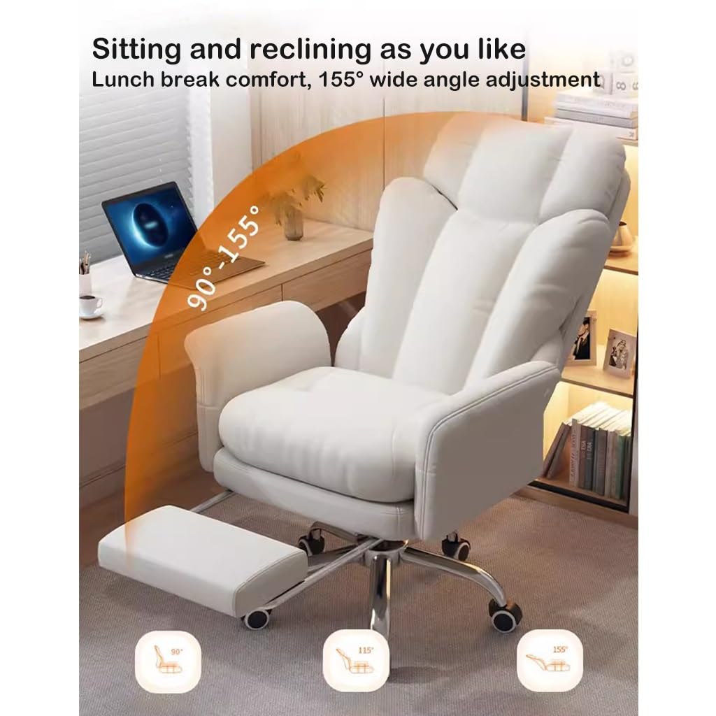omischer Bürostuhl mit Rollen verstellbare Rückenlehne für Gaming Arbeitszimmer Schlafzimmer Wohnzimmer bequemer Lounsessel
