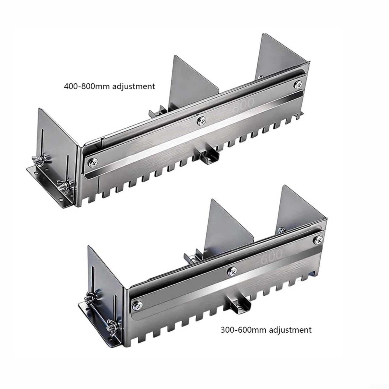 Juego de 2 paletas ajustables con muescas de 300-600 mm y 400-800 mm con dientes de 12 mm para piso de peine de mortero para aplicación de pegamento de azulejos (B)