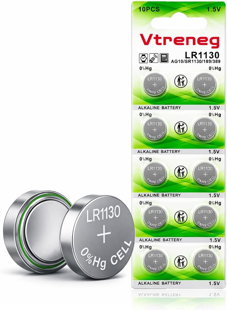Paquete de 10 baterías alcalinas LR1130 1.5V para reloj miniatura 1