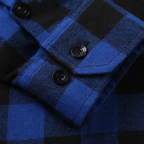 Image of OCHENTA Men's & Boys' Long Sleeve Button Down Plaid Flannel Shirt
