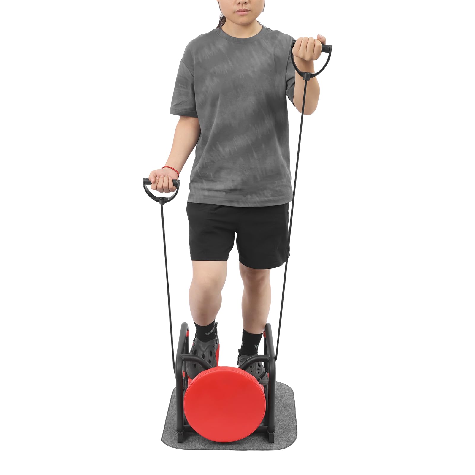 Stepper, Multifunktions-Stepper mit Sitz, Fitnessgeräte für Zuhause, Up-Down Swing Stepper mit Power Ropes for Bein/Arm/Butt Training, Home Office Fitness Exercise-Platzsparendes Home Fitnessgerät