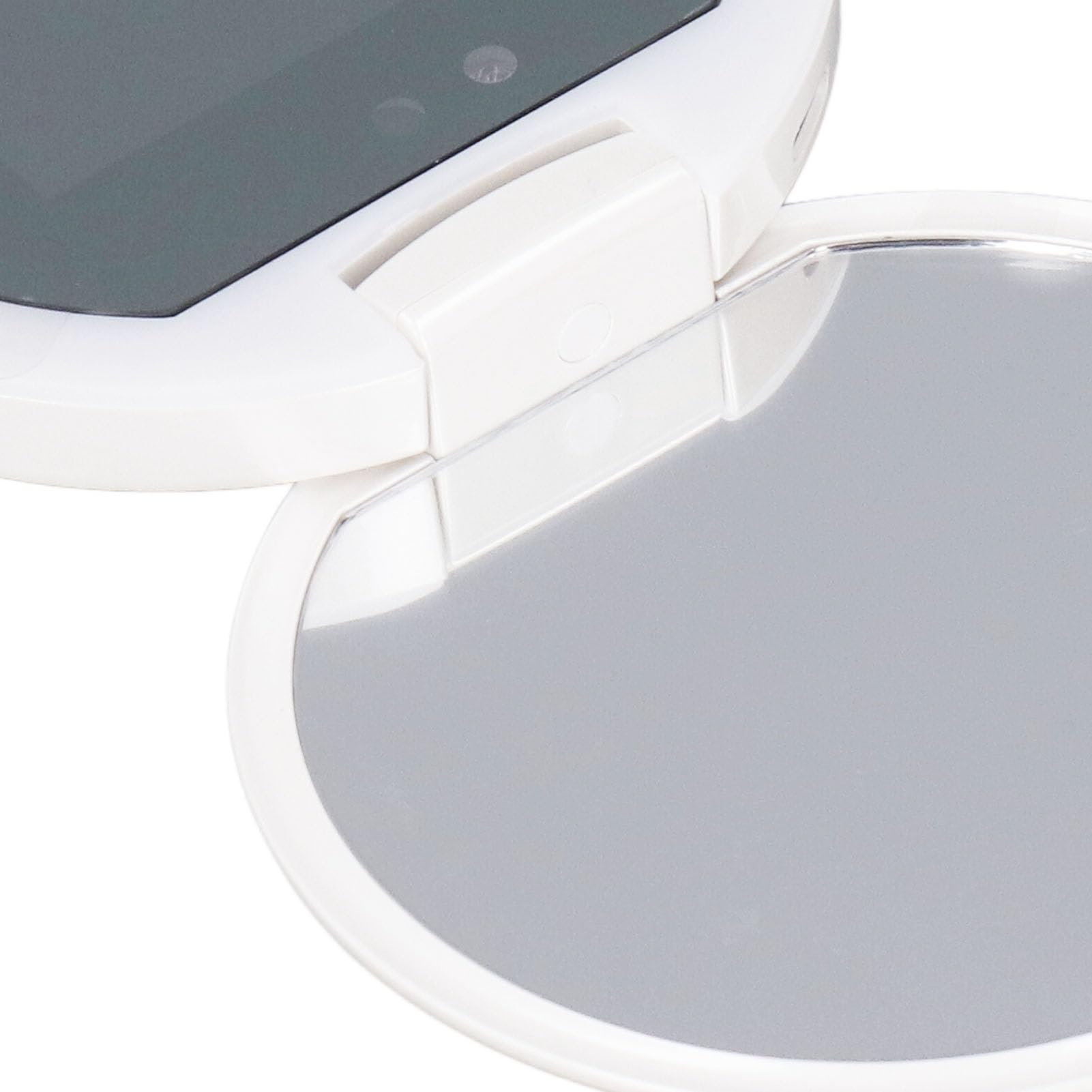 Sonnenschutz-Testspiegel, 2-fache Vergrößerung, Kompakter UV-Make-up-Spiegel mit LED-Licht für Reisen Im Freien, 3,5 Zoll