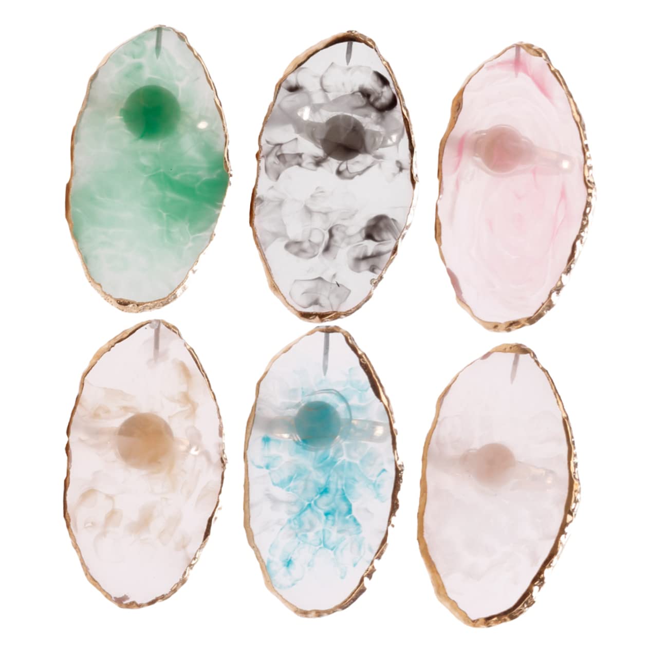 MUSISALY 6Pcs Nail Art Mixing Plates Color Mixing Tray for Nail Shops Easy to Texture for Blending Pigments Lipsticks Foundation