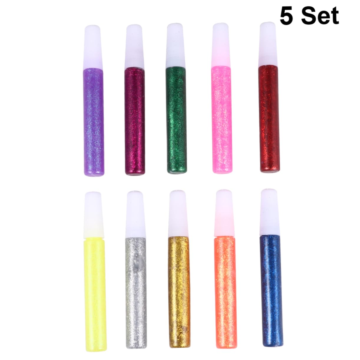 NUOBESTY Stylos À Colle Scintillants Écologiques - 5 Lots De 50 Pièces - Parfaits Pour Les Professeurs Les Étudiants Et La Décoration
