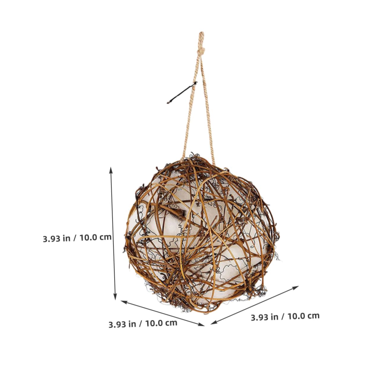 HEMOTON Bird Nesting Material 3pcs Hummingbird Nest Builder Outdoor Nesting Balls Bird Feeder Hanging for Garden