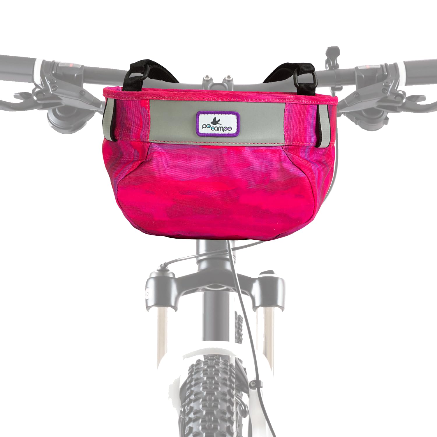 Po Campo Kids Bicycle Basket – Whoosh Bike Basket – Front Frame Handlebar Bag – Waterproof Fabric Bike Basket for Boys, Girls, Toddlers Bike or Scooter
