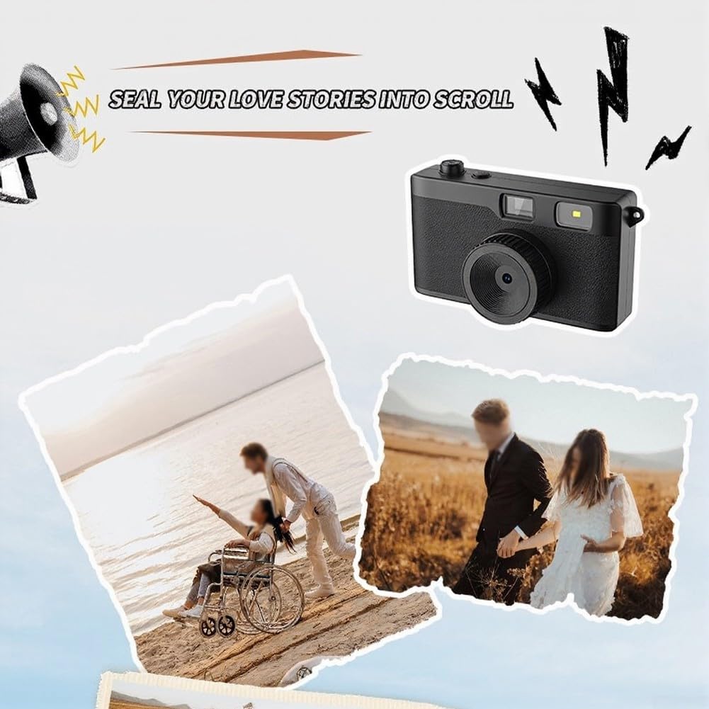 Fotocamera digitale retrò da 13 MP, leggera e compatta per viaggiare facilmente, avventura, ricordi, puntare e scattare fotografie, per principianti, bambini, studenti (nero)