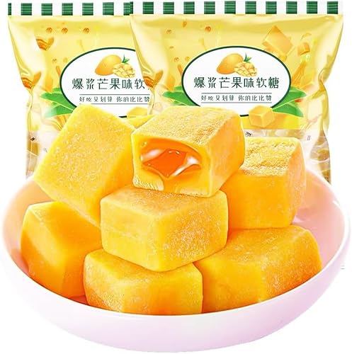 芒果果汁?糖 500g/袋 マンゴー果汁グミ サンドイッチフルーツ味 グミキャンディー レジャースナック キャンディー マンゴファッジ ジュースファッジ お菓子 中国お菓子 グミ スナックい軽食 フルーツキャンディー ?公室零食 (500g*2袋)