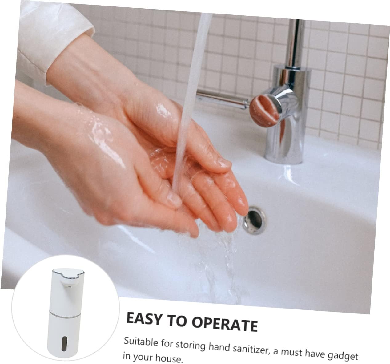 Cabilock Touchless Foaming Soap Dispenser Automatic Induction Hand Washer for Bathroom Kitchen Settings Compact Design Easy to Operate No Contact Required