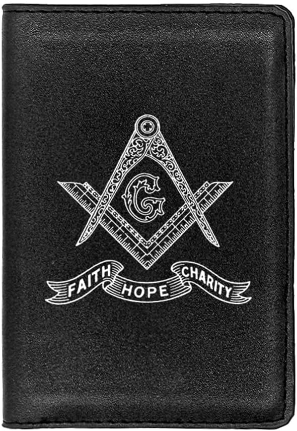 Freemason Travel Passport Holder Cover Wallet, Vaccine ID Bank Card AG Masonic Leather Case Holder Combo Document Organizer Case, Men Women Father Husband Boyfriend Gift,Black,Style2