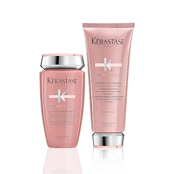 Kerastase Chroma Absolu Chroma Shampoo & Conditioner Set For Sensitized or Damaged Color-Treated Hair - Protects and Hydrates With Glycerin and Hyaluronic Acid