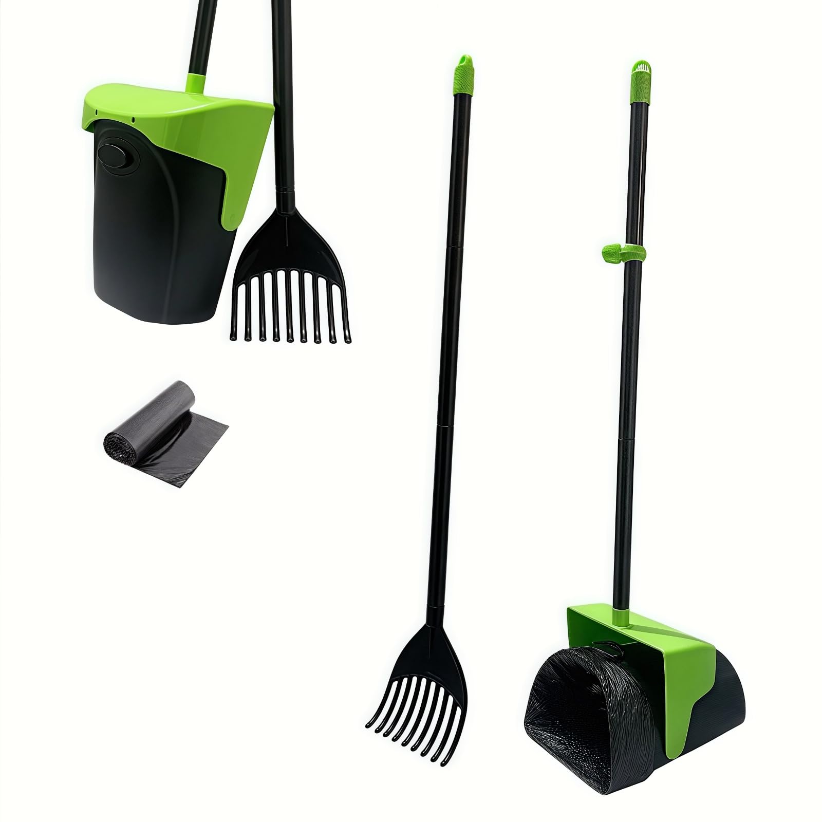 Ceasyde Pooper Scooper Swivel Bin & Rake with 20 Waste Bags