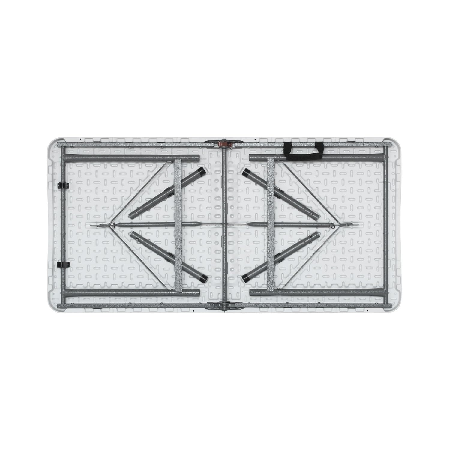 THINIA HOME - Mesa Plegable Portátil para Camping 122cm, Resina, Uso Interior y Exterior, Jardín, Terraza, Eventos y Celebraciones, Catering, Diseño Maleta, Asa de Transporte, Ligera, Blanco