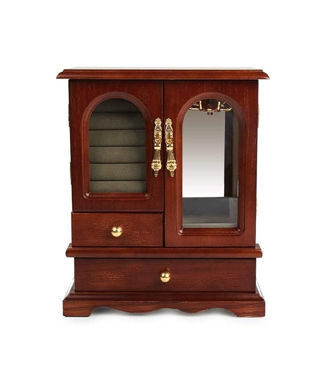 TIANQIHAO Jewelry Box Vintage Jewelry Case Multifunction Jewelry Display Box With 2 Drawers And 360°Rotating Hook Jewellry Holder,Jewelry Box B