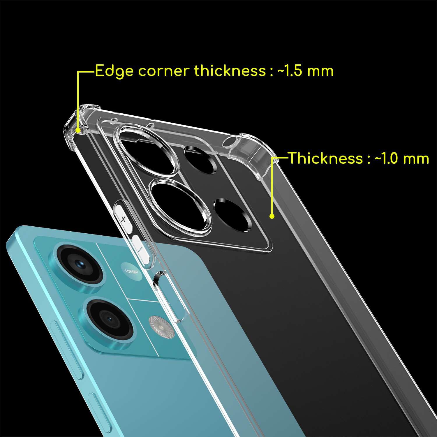 EbestStar Cover Trasparente Per Xiaomi Redmi Note 13 Pro 5G - Silicone TPU Antiurbo Con Bordi Rinforzati