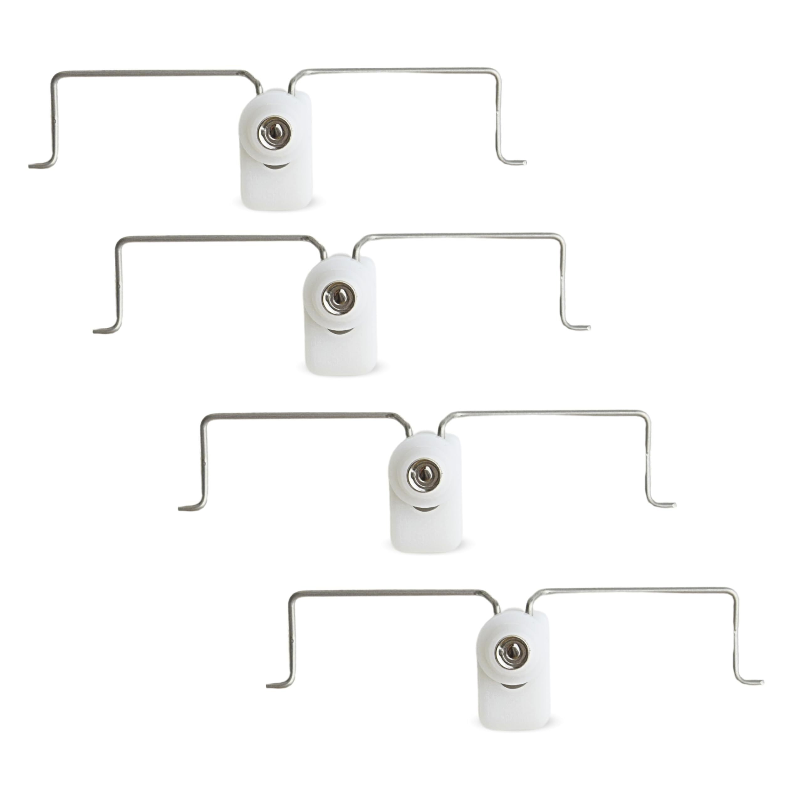 TENDAGGIMANIA Ganci No Foro per Tende a Pacchetto Universale su Tutti Gli INFISSI - Ganci per Tende Senza bucare Attacco Invisibile con Alette Flessibili e Biadesivo - 4 PZ