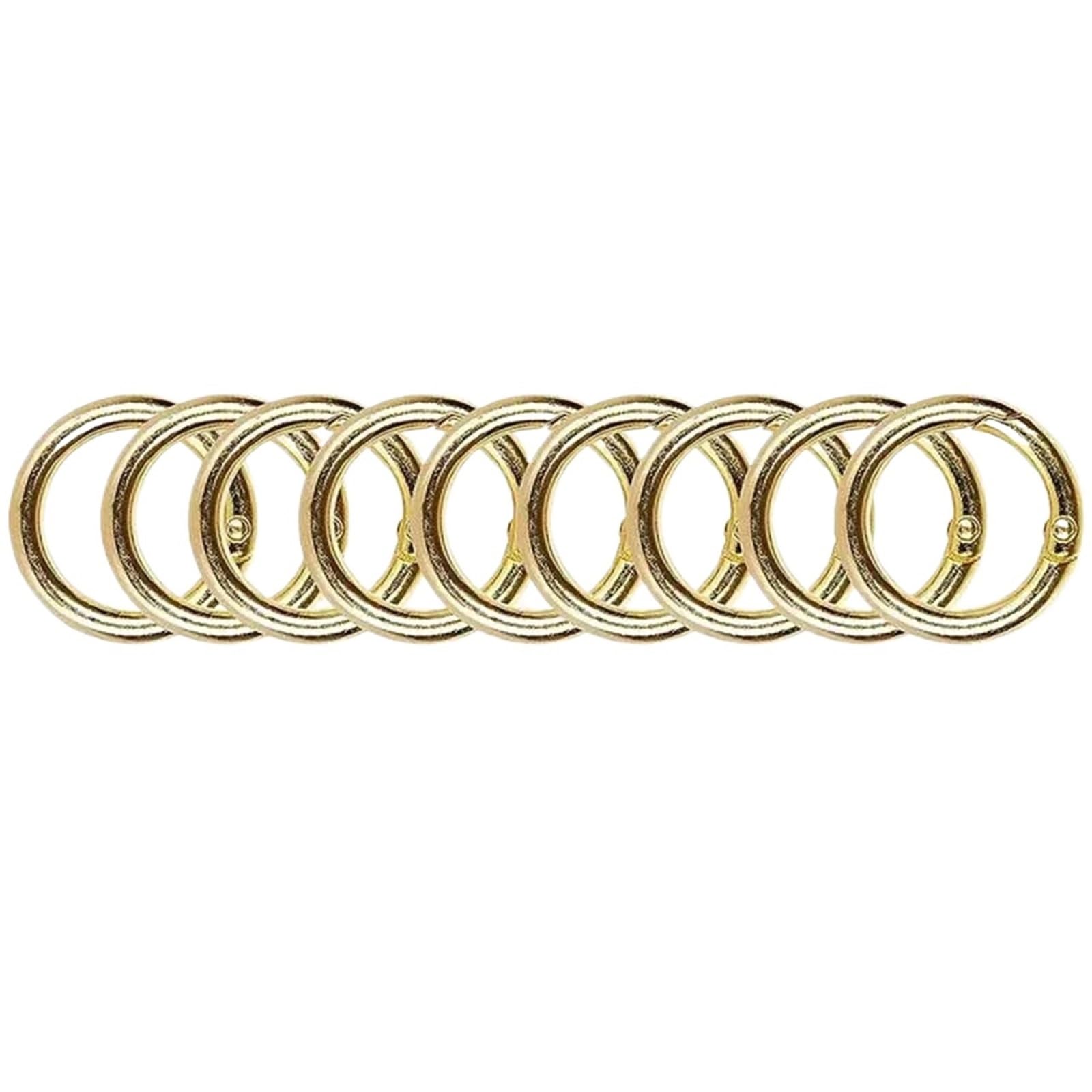 25pcs O Round Bag Buckle Metal Clasps Buckles Spring Circular Carabiner Snap Hook Keyring DIY Jewelry Accessories for Keyrings,Wallets(Gold,26mm)