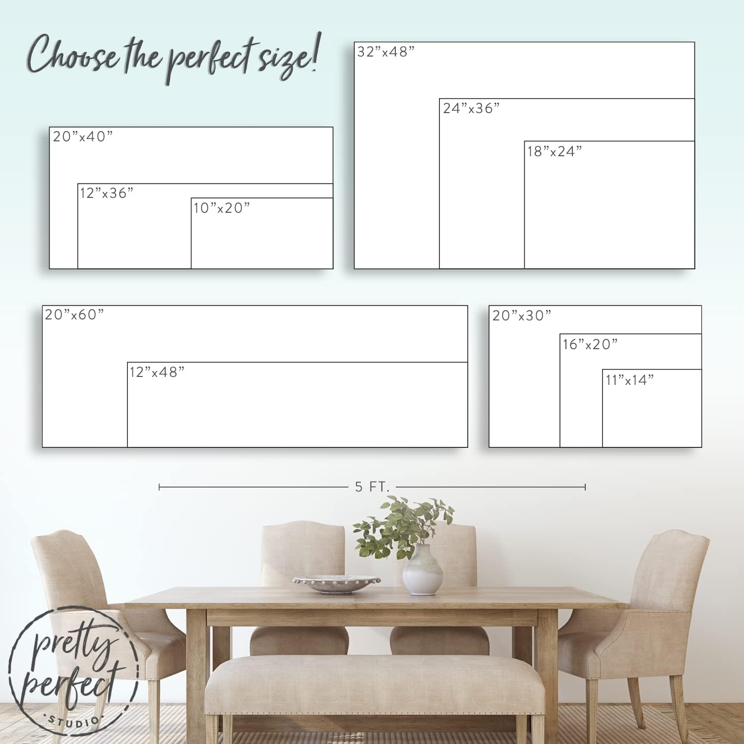 The Perfect Blend, Custom Blended Family Gather Signs, Personalized with Names & Established Dates on Canvas Wall Art 12"x36"