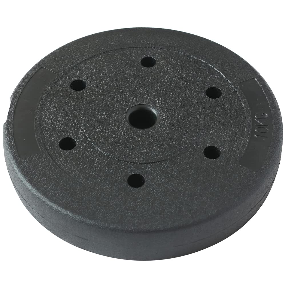 BAKAJI Set 2 Dischi per Bilanciere e Manubri Peso 20kg (10kg x 2) Cemento Foro 25mm, Rivestimento in Plastica Antigraffio, Professionali Palestra, Fitness, Riabilitazione, Esercizio Fisico Allenamento