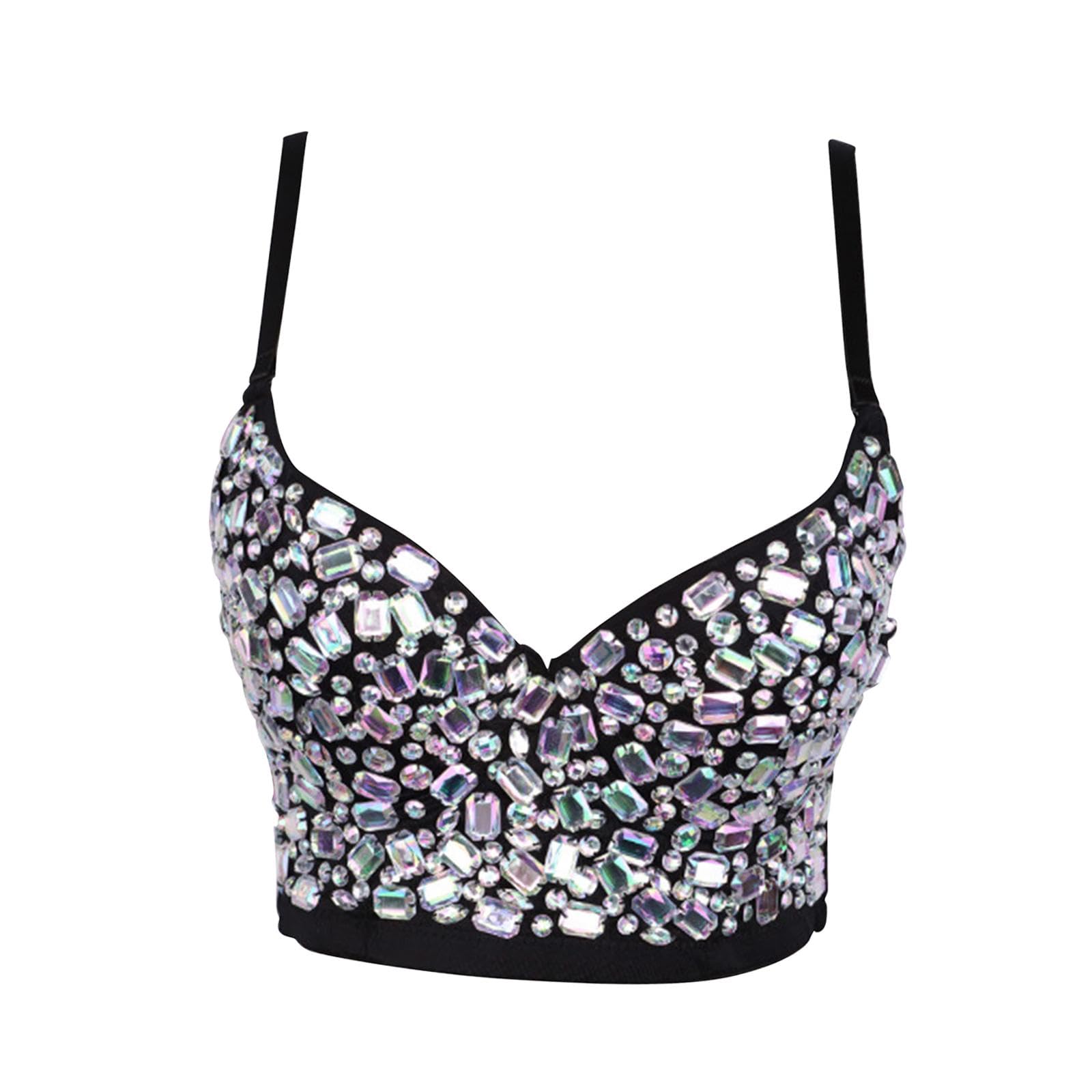Colorful Rhinestones Corset Bling Corset for Nightclub Belly Dance 34B Black|Clothing, Shoes & Accessories | Womens Clothing | Tops & Blouses-image-17