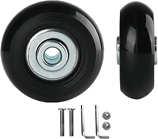 2 peças de reparo silenciosas e suaves de substituição para roda de bagagem de viagem com conjunto de ferramentas de parafuso Durabl Rodízios de bagagem de mala de viagem rodas de rodízio de bagagem, 4 cm de diâmetro