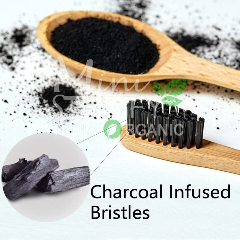 Mini Storify Truly Organic Neem Manual Toothbrush-Pack Of 10 Adult, Charcoal Activated Soft Bristles, Biodegradable, Eco-Friendly, Wooden Brush - Image 4 thumbnail