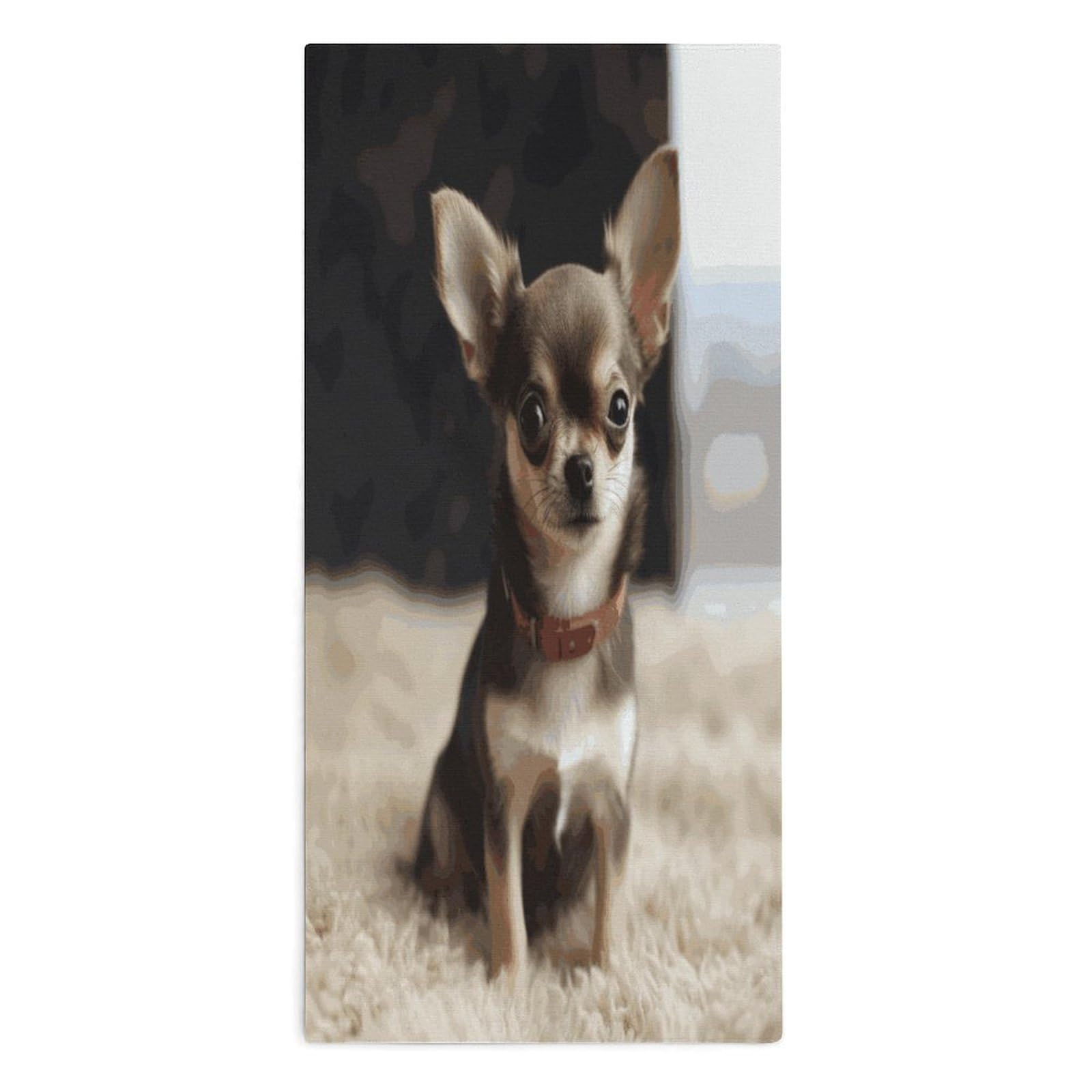 YUXBVKRS Cute Chihuahua Hand Towels for Bathroom 14x29 Inch