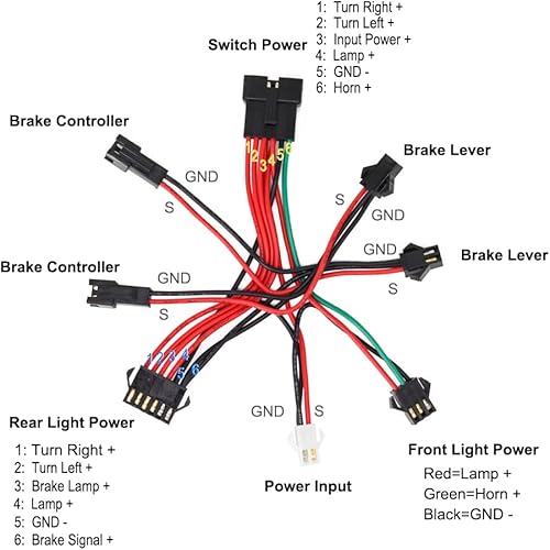 Miniatura 7 de Kit de luz eléctrica para bicicleta eléctrica de 36 V, 48 V, 100 dB, luz trasera de bicicleta eléctrica con señal de giro, se adapta a agujeros de