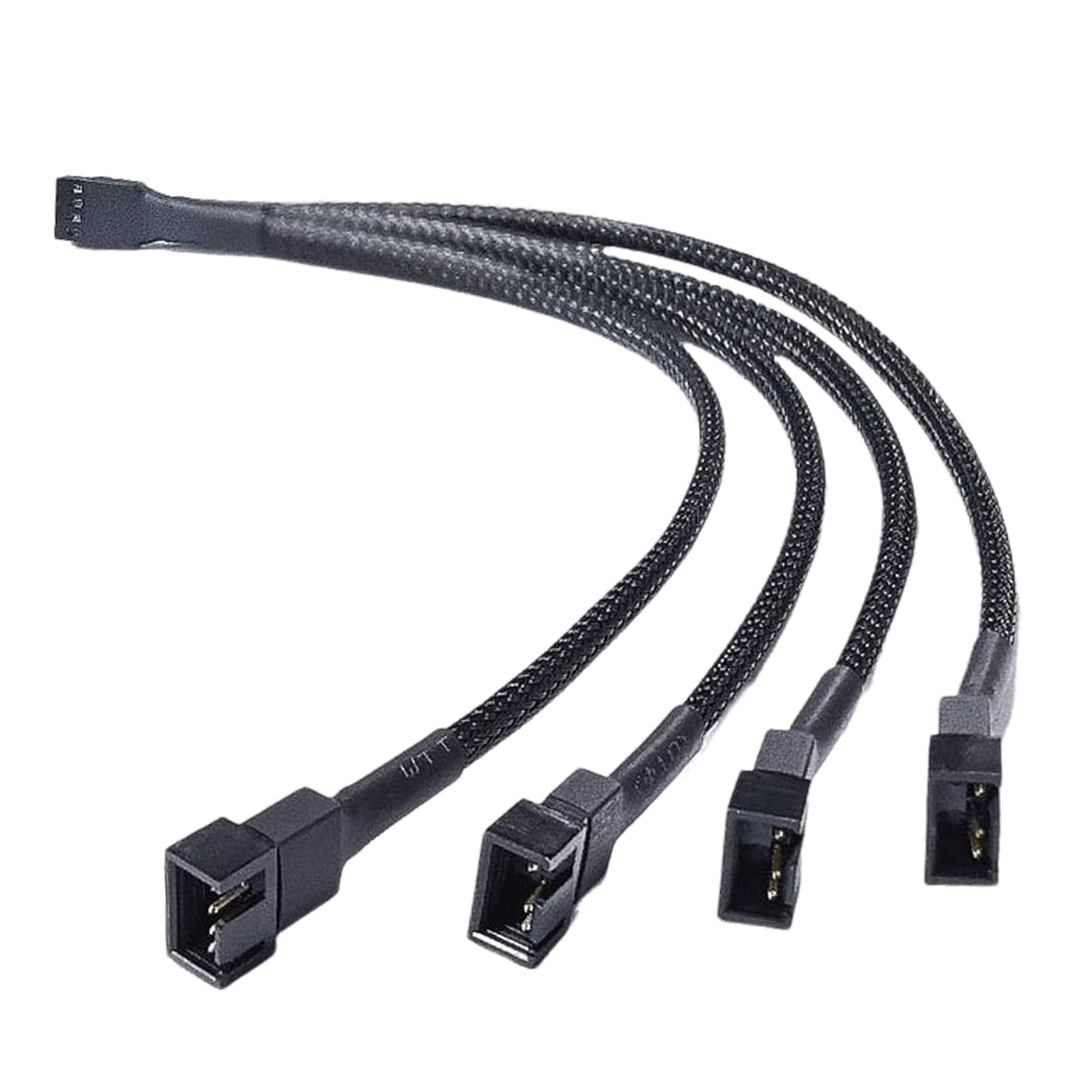 Buxuaaaa 4Pin Splitter Cable 1 to 4 Port with Interferences Resistant Sleeve Cord for Multi Fan Systems Expansion Computer Case Fan Extension Cable