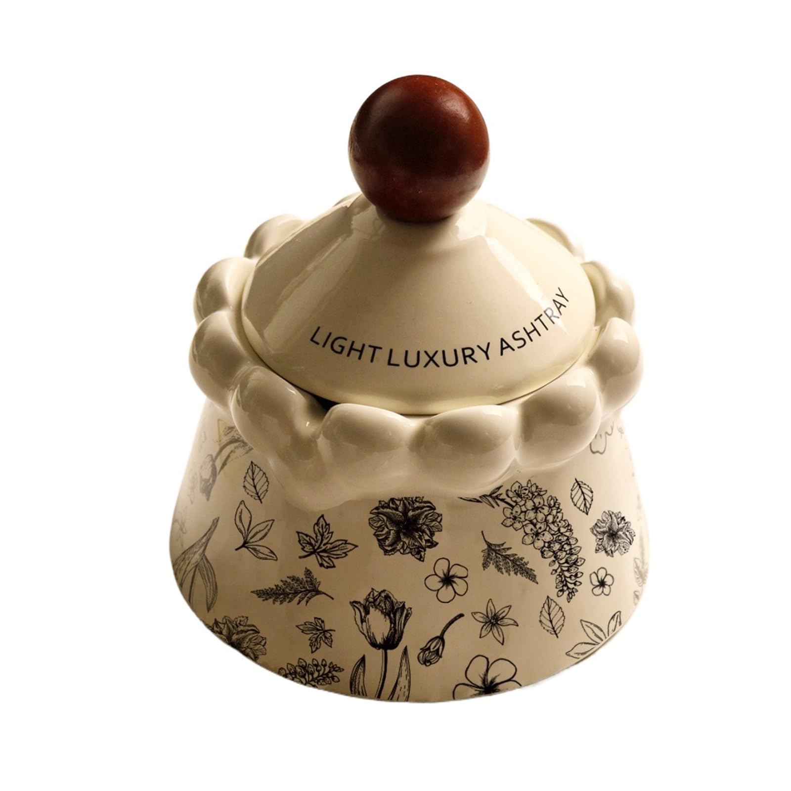 Cigarettes Ashtrays Ceramic Ashtray with Lid Round Cigarette Holder
