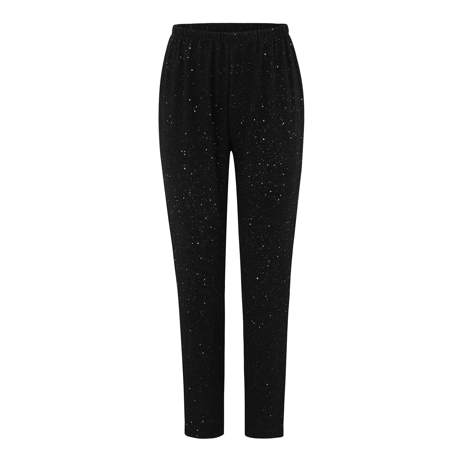 Generico Legginsy damskie metaliczne srebrne brokatowe długie spodnie imprezowe z cekinami, duże rozmiary brokatowe legginsy na Nowy Rok, eleganckie legginsy do dyskoteki, nieprzezroczyste spodnie