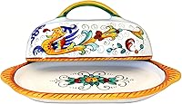 Vista 1 de Deruta Italy by GUTE Mantequera Raffaellesco Cerámica italiana hecha a mano y pintada a mano Auténtica cerámica italiana hecha a mano