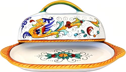 Deruta Italy by GUTE  Mantequera Raffaellesco  Cerámica italiana hecha a mano y pintada a mano  Auténtica cerámica italiana hecha a mano en Deruta,