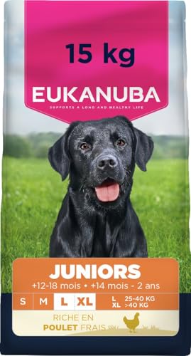 EUKANUBA Life Care Croquettes Chien Junior Grande Race 12 à 18 mois, Race Géante 14 mois à 2 ans, Riche en Poulet Frais, DHA, Calcium, Oméga 3&6, FOS, Sans...