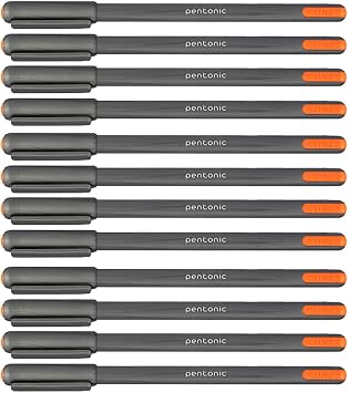 Pentonic LINC Ballpoint Pen/Ball Diameter 1 mm/Line Width 0.5 mm/Orange/Pack of 12/For Office, Home Office or School