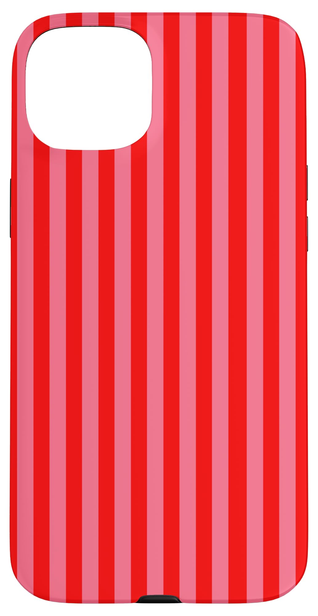 Retro Pink and Red Stripes Geometric Vertical Lines Pattern Case for iPhone 15 Plus