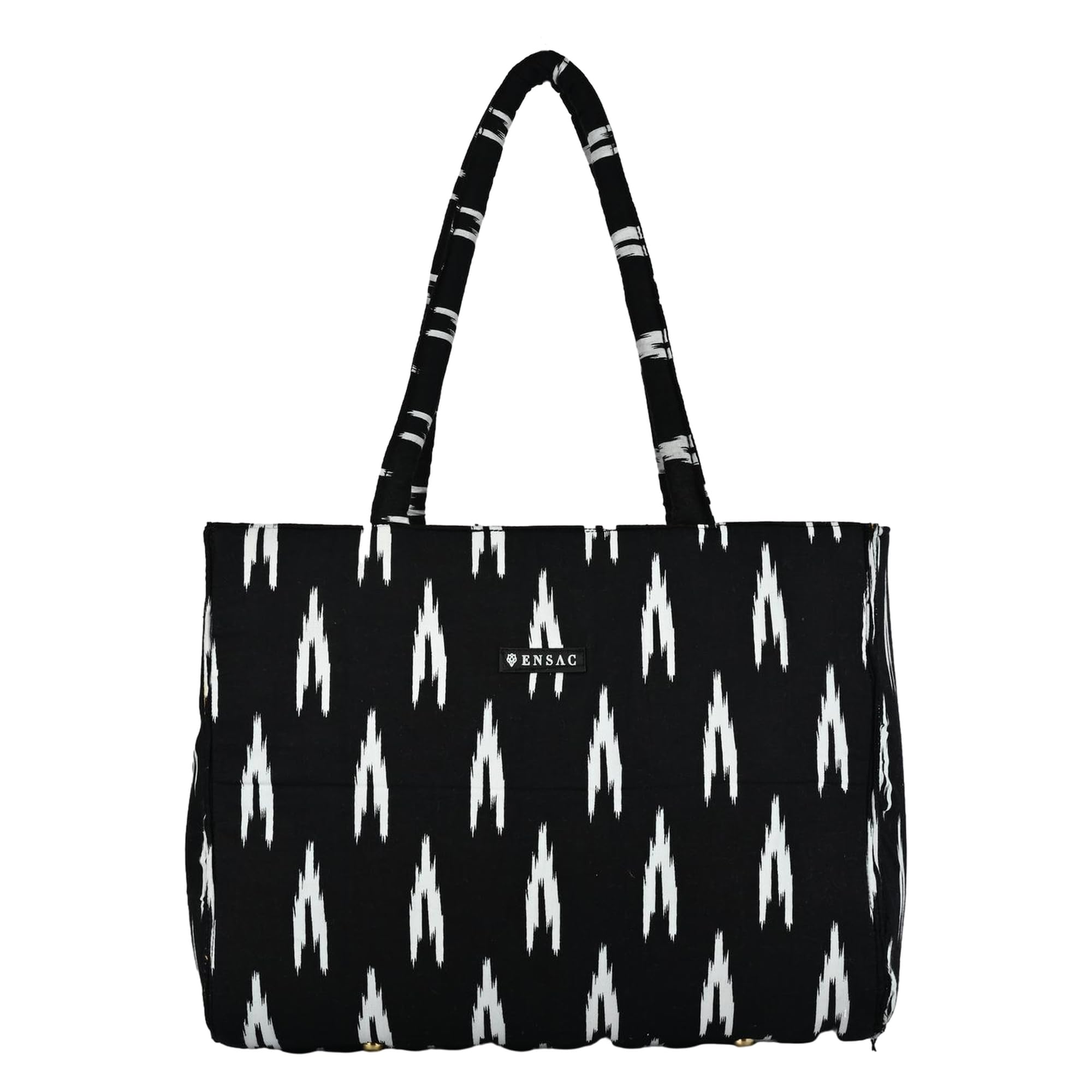 ensac Cotton Tote Bag for Women, Stylish Handbag for women with Zip Closure | Fit for Office Bag, College, Travel Use | Handcrafted in India-picture-30