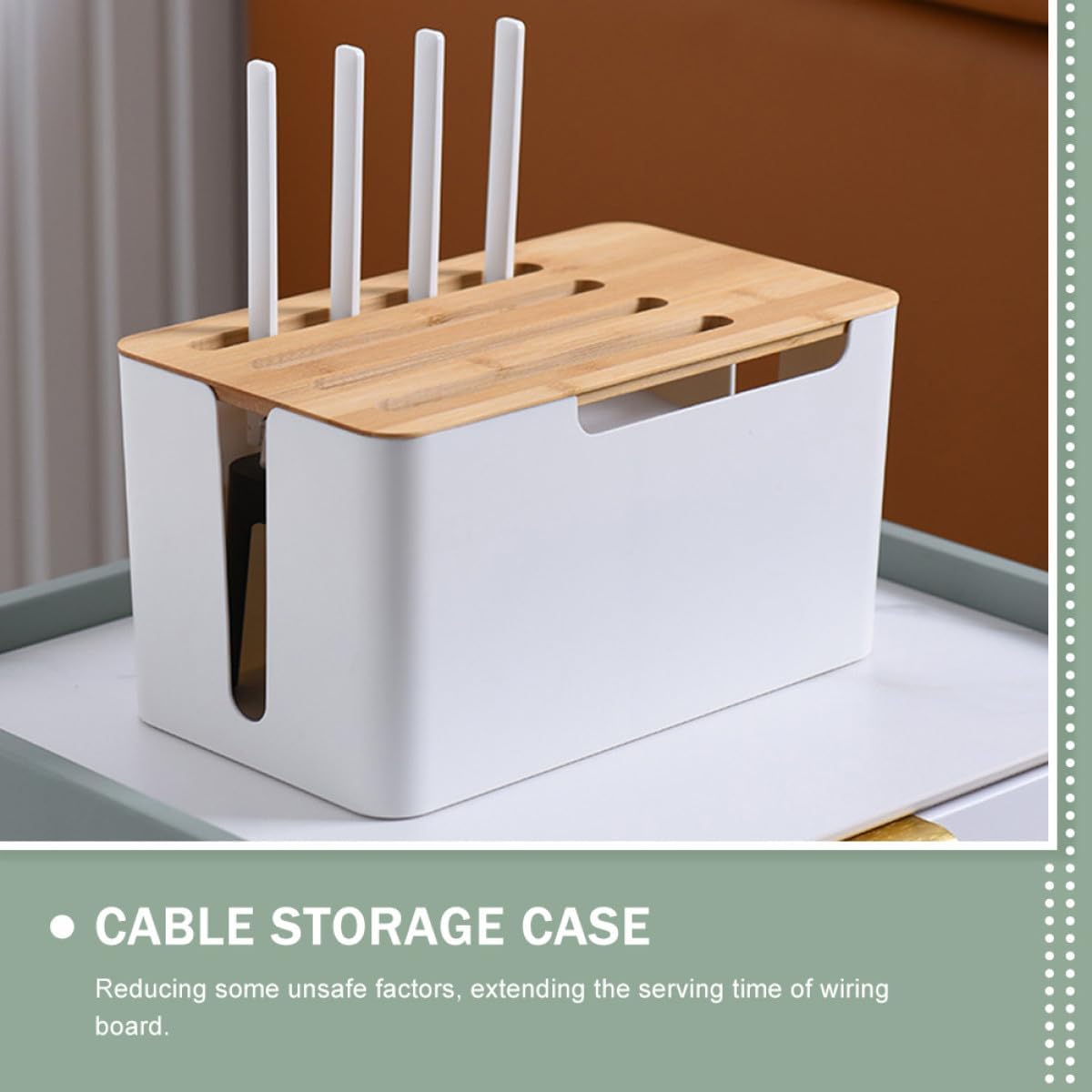 Power Strip Cable Organizer Box Large Cover Cable Management Case for Router and USB Charger Cord Storage Home Office Wire Storage Box